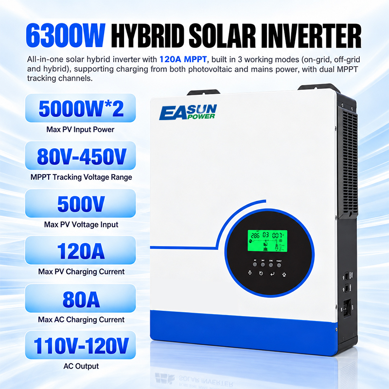 EASUN POWER 6300W Hybrid Solar - đánh giá và giá Grid Tie Inverter Limiter 2000W