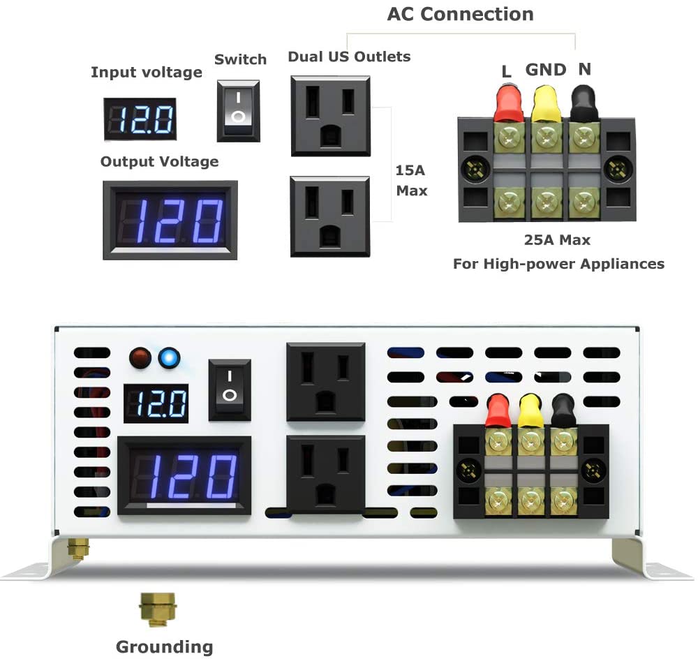 Nguyên Chất Sin Sóng Inverter  - đánh giá và giá Inverter Pure Sine Wave 60Hz 120V 3000W